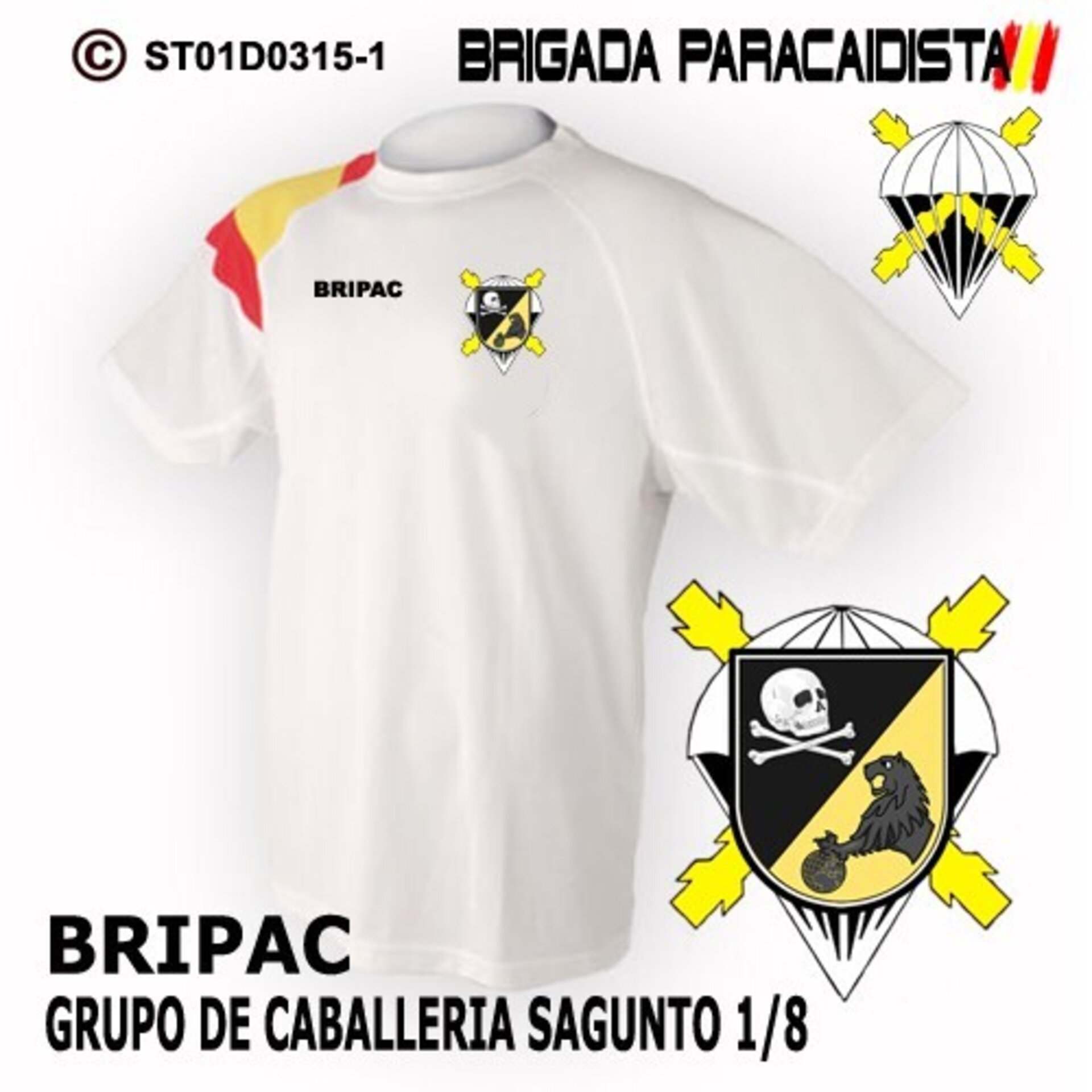 Camiseta escudo Grupo de Caballería Sagunto  - Bandera de España - 2
