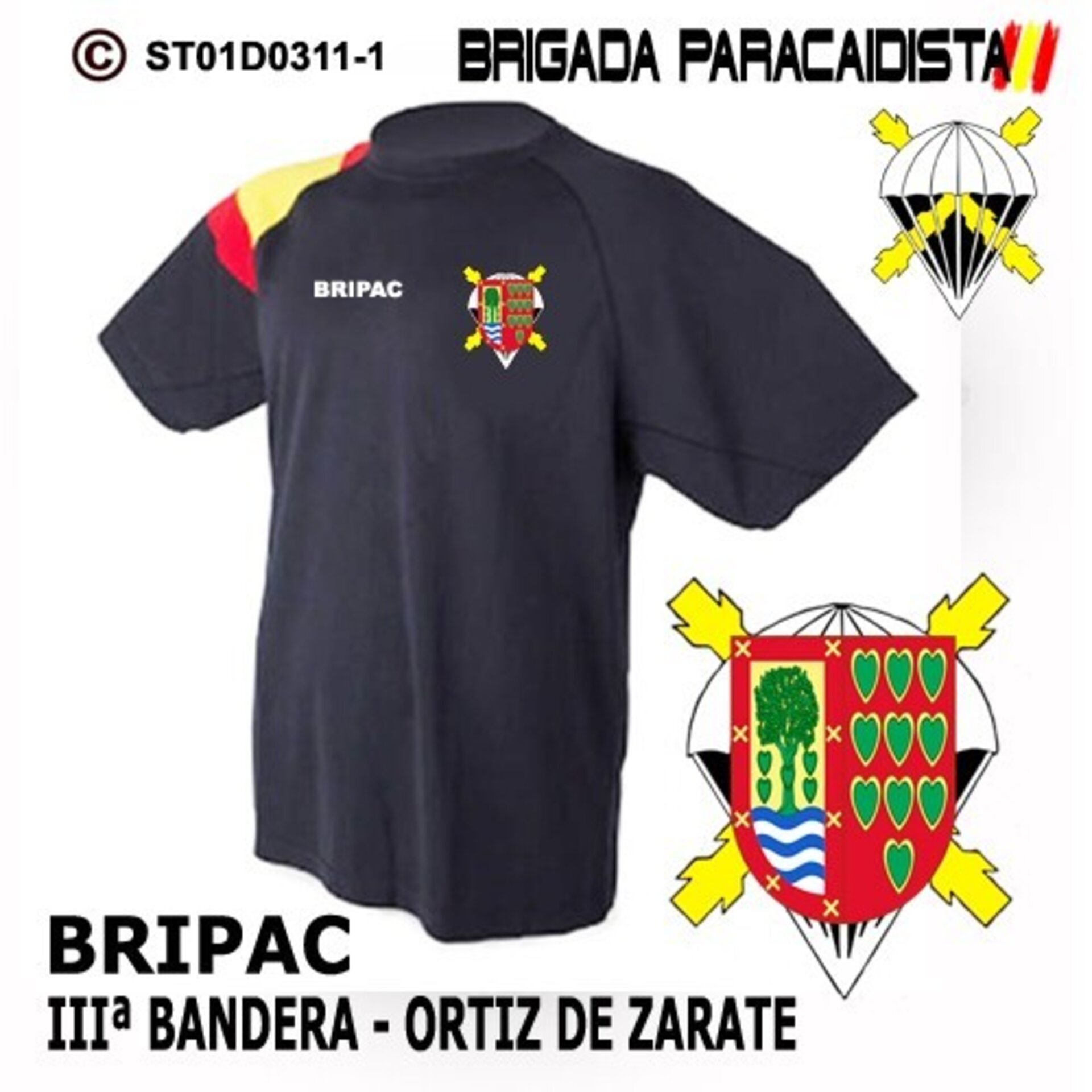 Camiseta escudo IIIª Bandera Ortiz de Zarate  - Bandera de España - 1