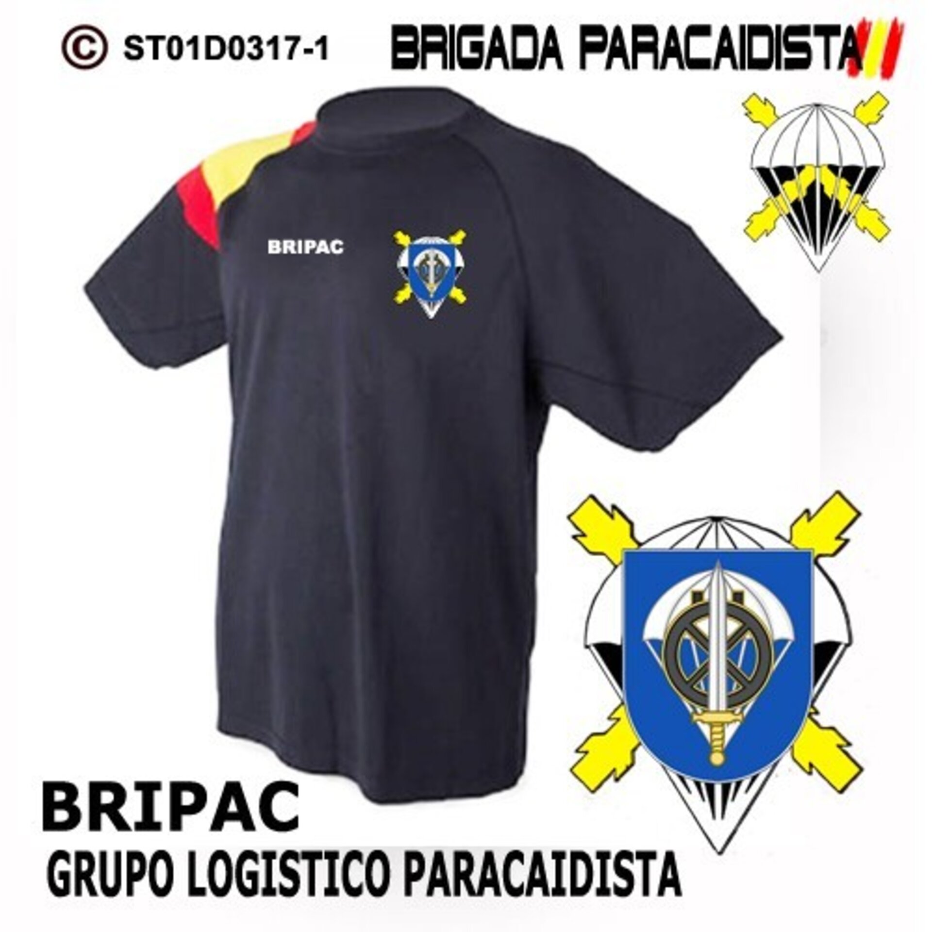 Camiseta escudo Grupo Logistico Paracaidista - Bandera de España - 1