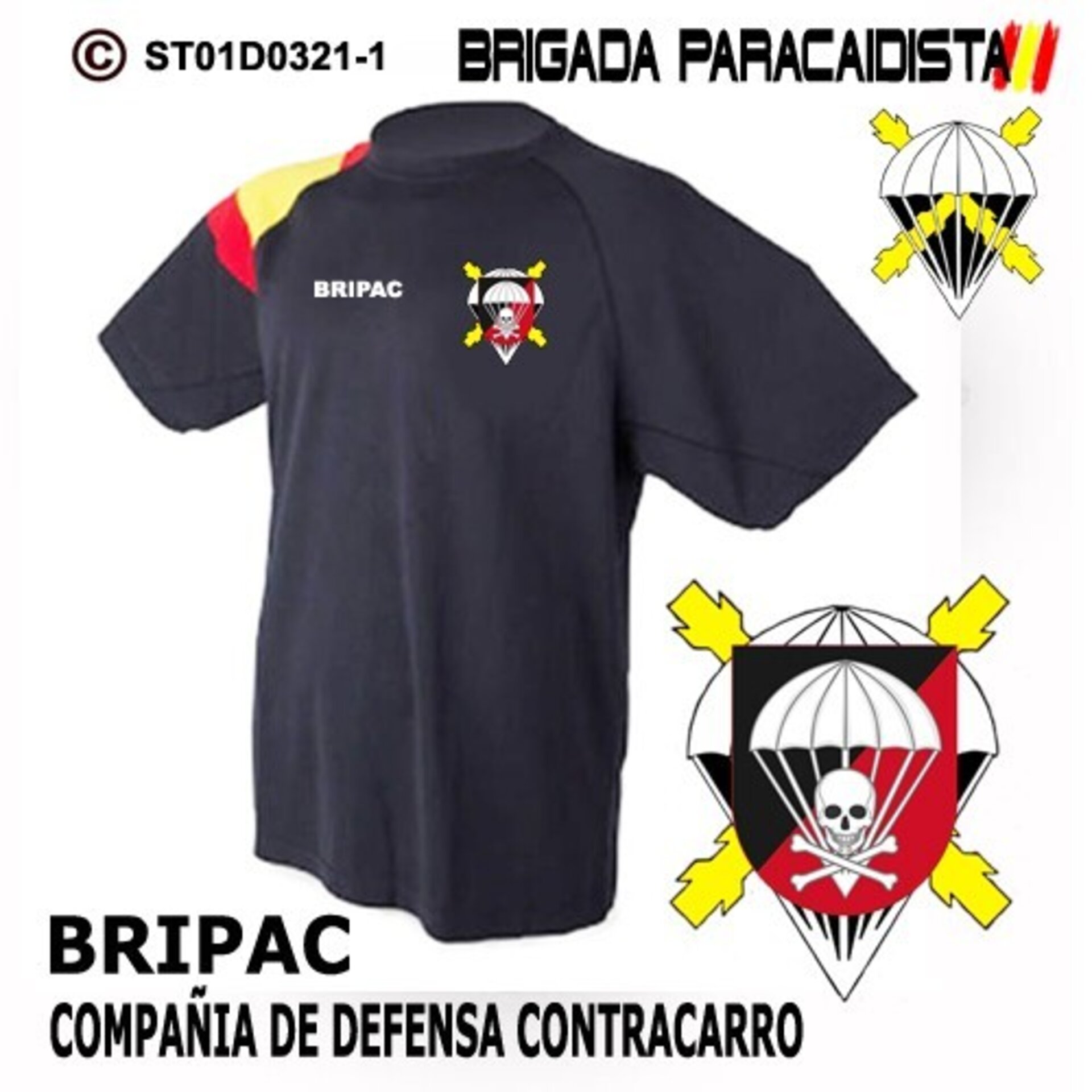 Camiseta escudo Compañia de Defensa Contracarro  - Bandera de España - 1