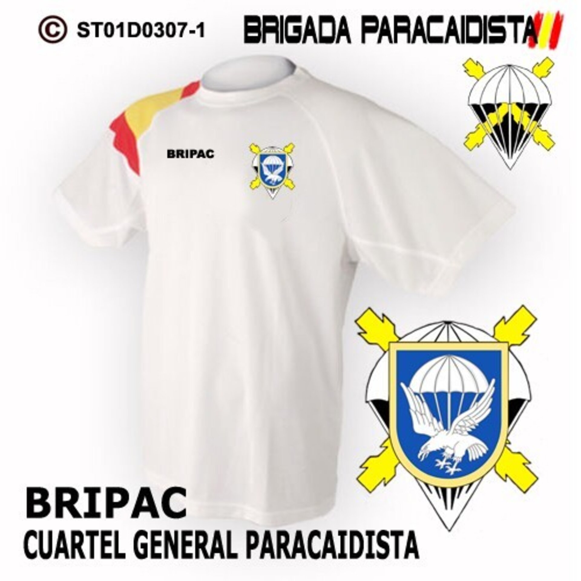 Camiseta escudo Cuartel General Paracaidista - Bandera de España - 2