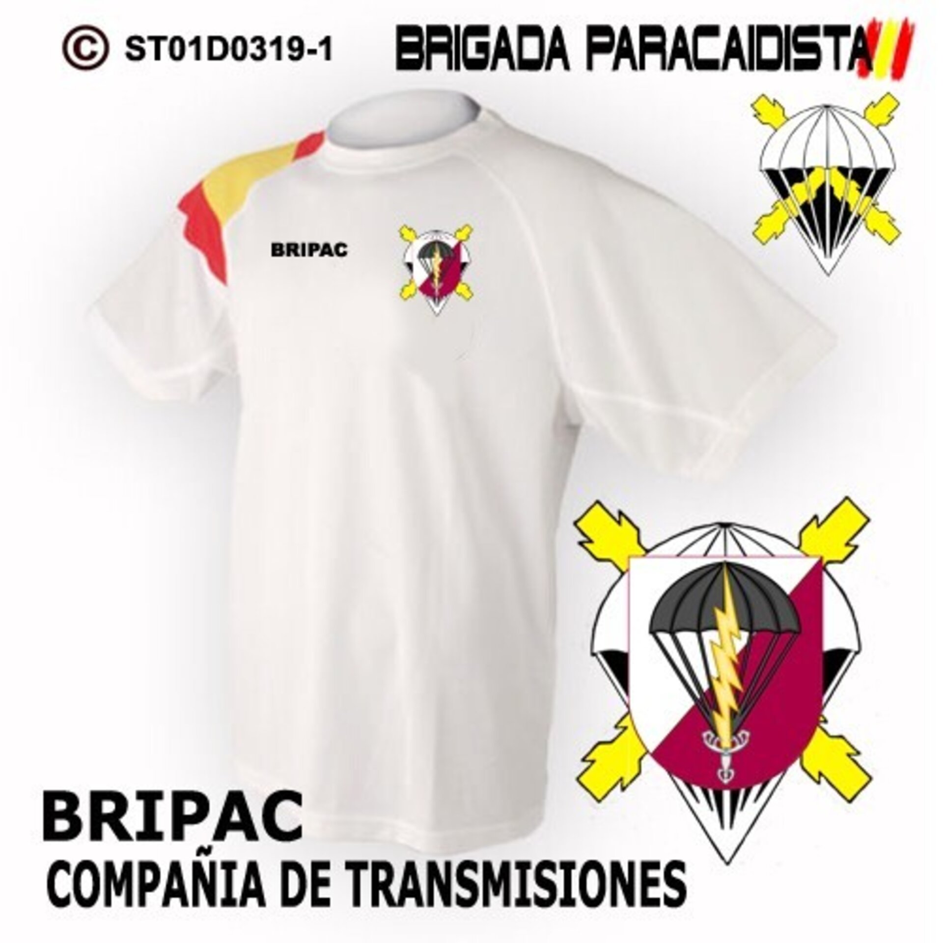 Camiseta escudo Compañia de Transmisiones  - Bandera de España - 2