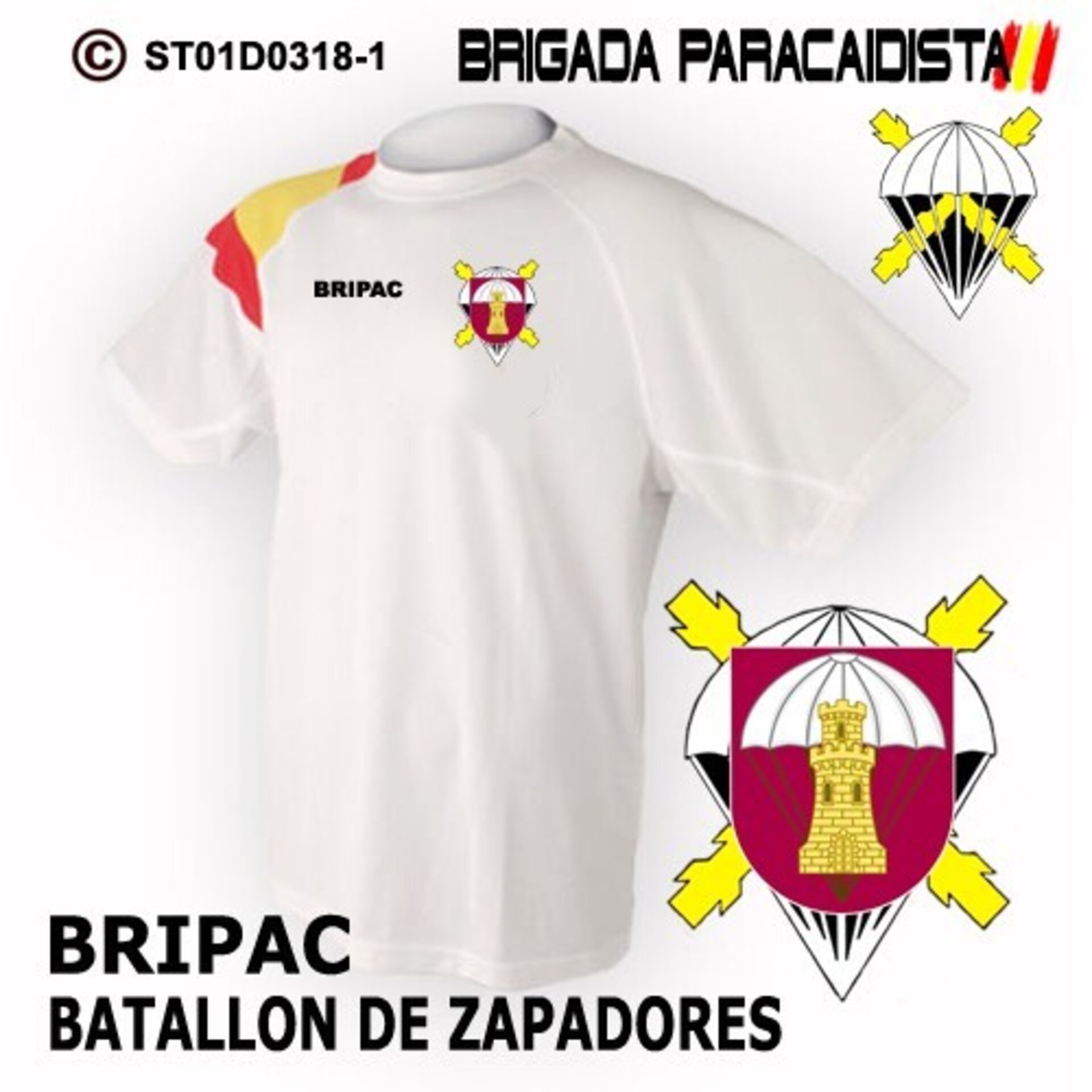 Camiseta escudo Batallon de Zapadores  - Bandera de España - 2