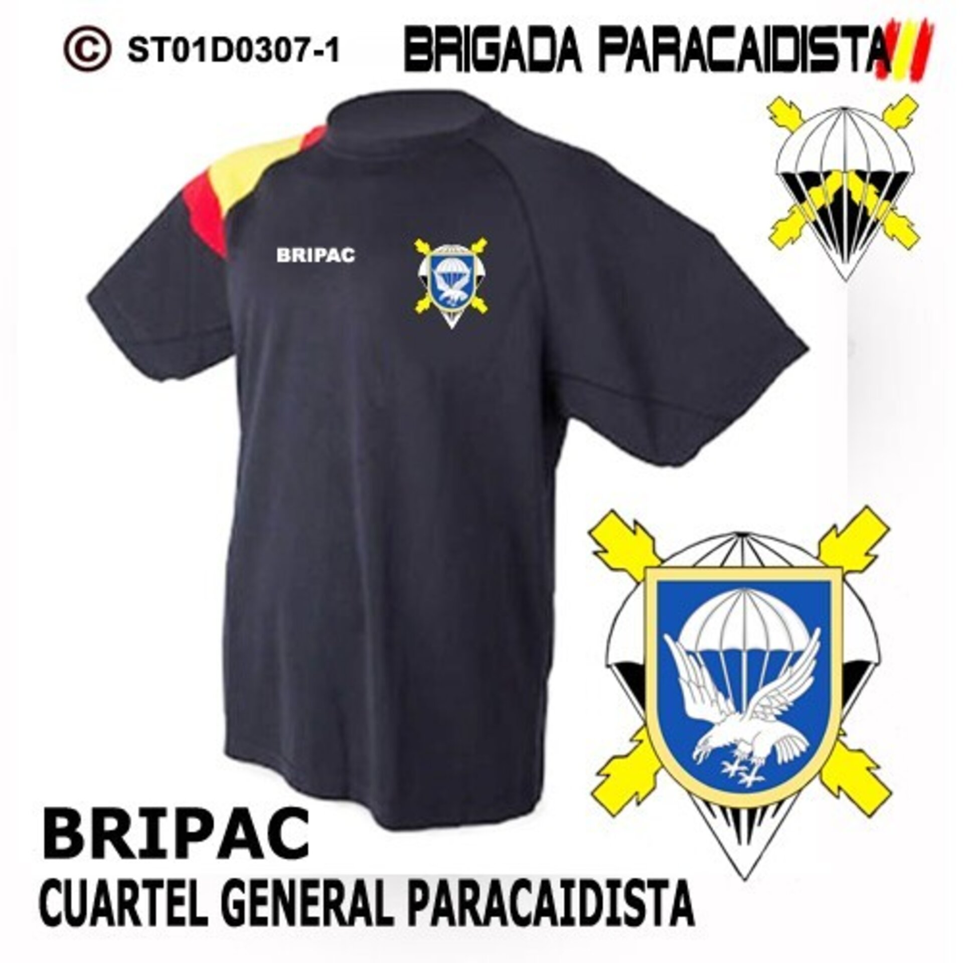 Camiseta escudo Cuartel General Paracaidista - Bandera de España - 1