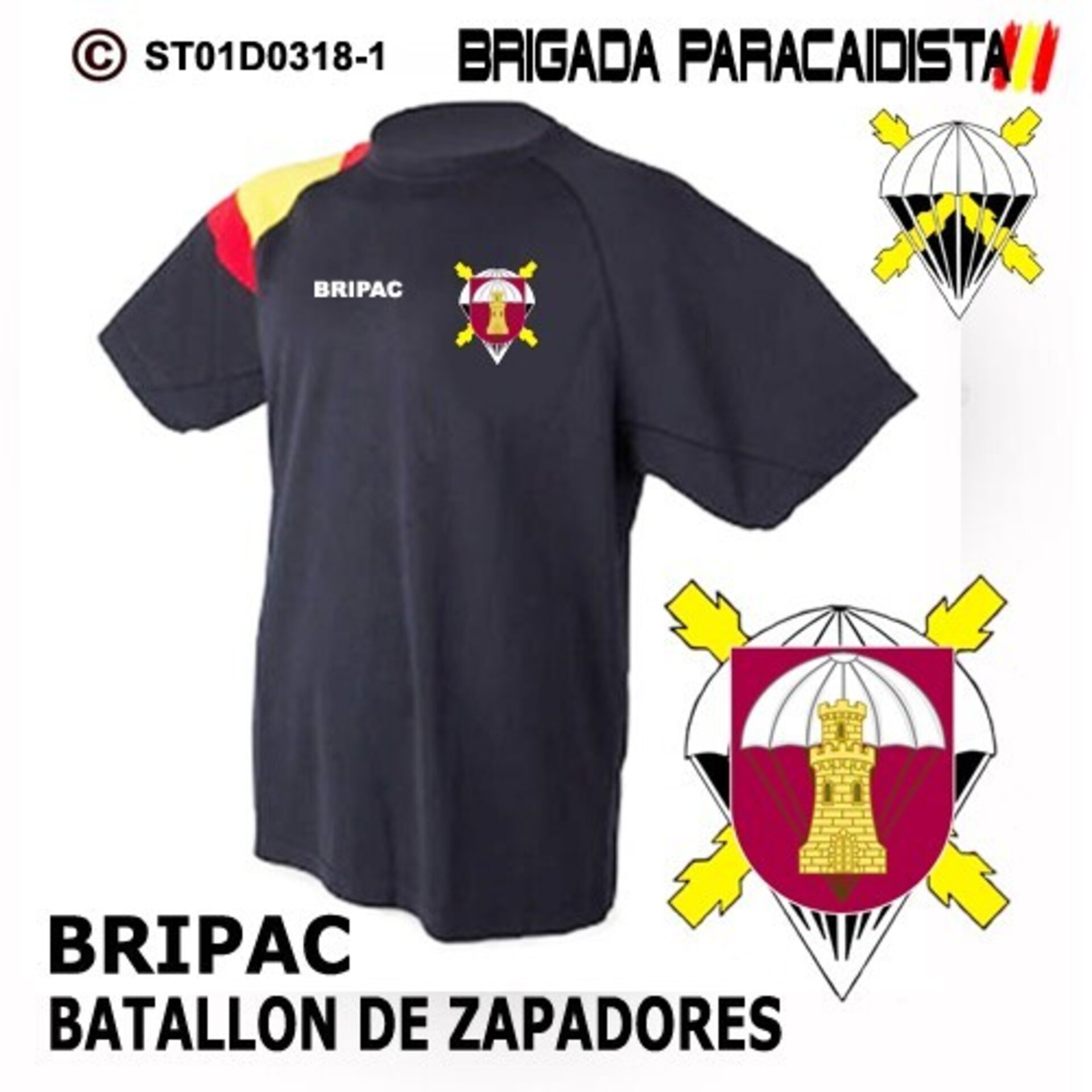 Camiseta escudo Batallon de Zapadores  - Bandera de España - 1