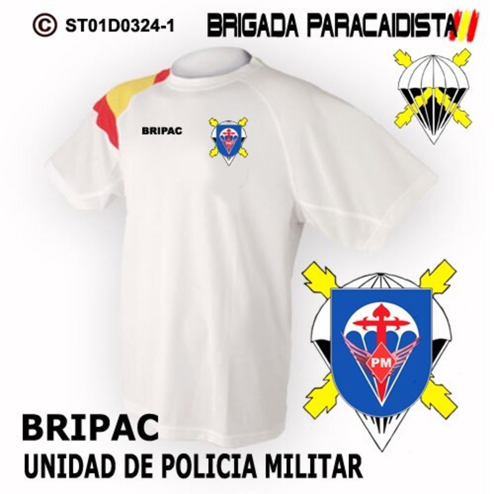 Camiseta escudo Unidad de Policia Militar - Bandera de España - 2