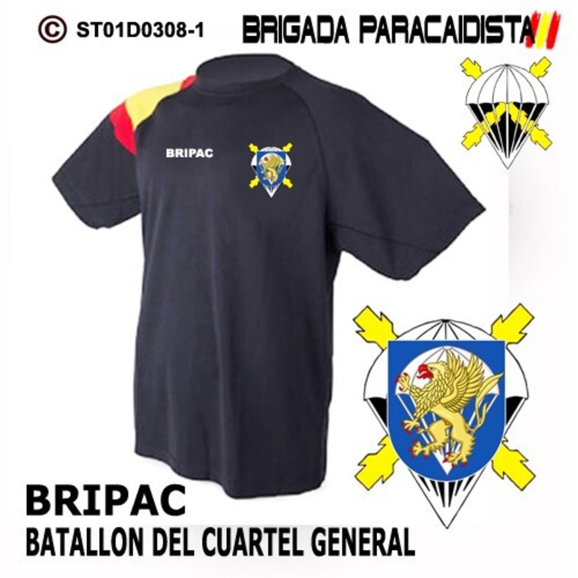 Camiseta escudo Batallón del Cuartel General - Bandera de España - 1