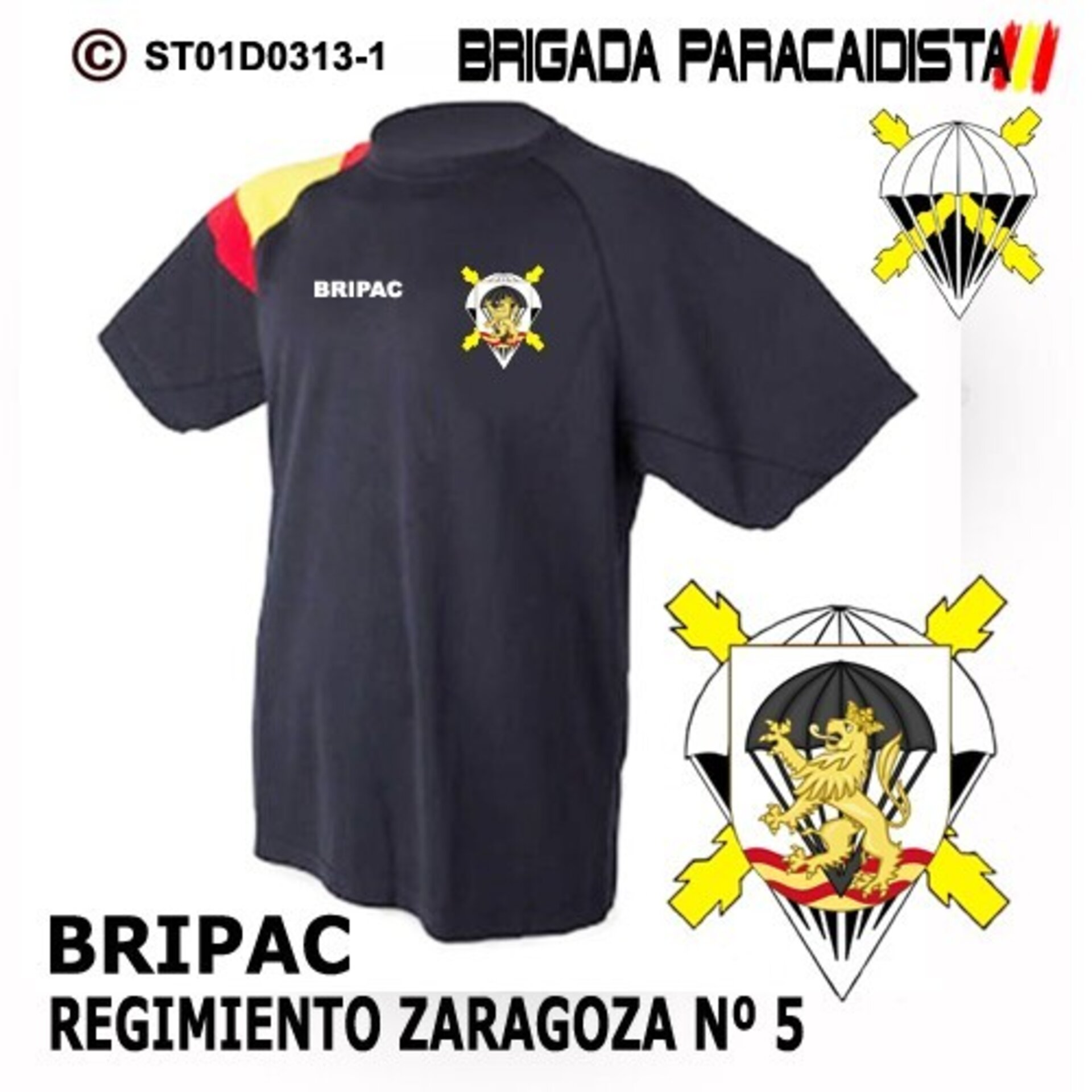 Camiseta escudo Regimiento Zaragoza Nº5  - Bandera de España - 1