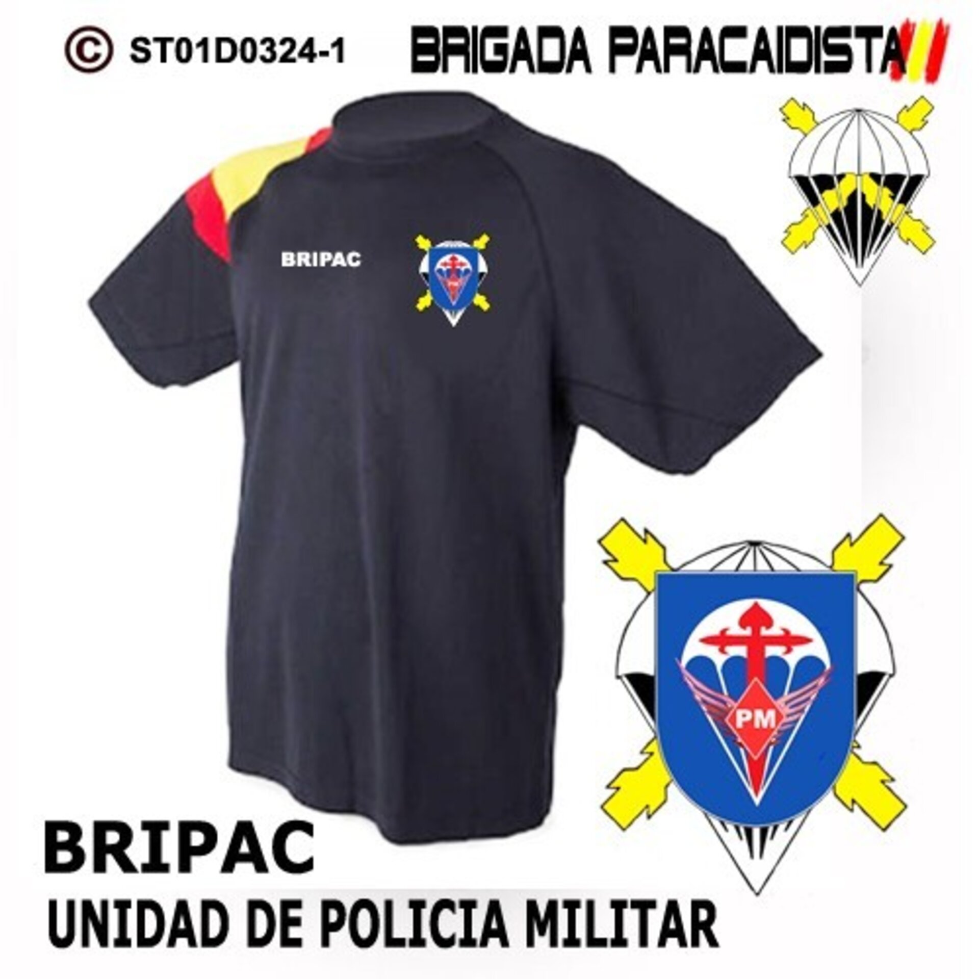 Camiseta escudo Unidad de Policia Militar - Bandera de España - 1