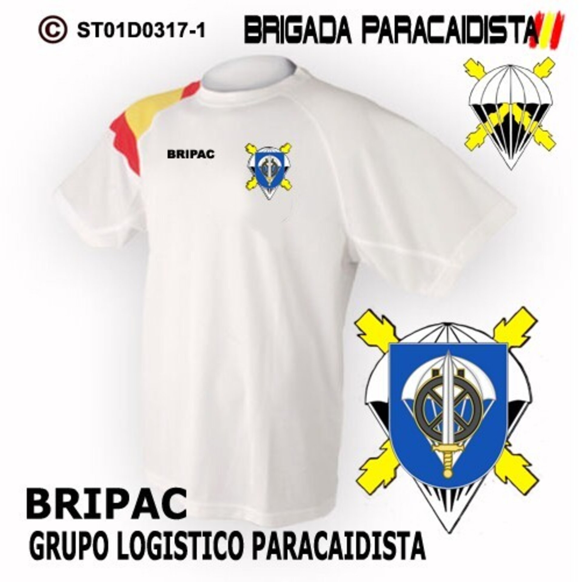 Camiseta escudo Grupo Logistico Paracaidista - Bandera de España - 2