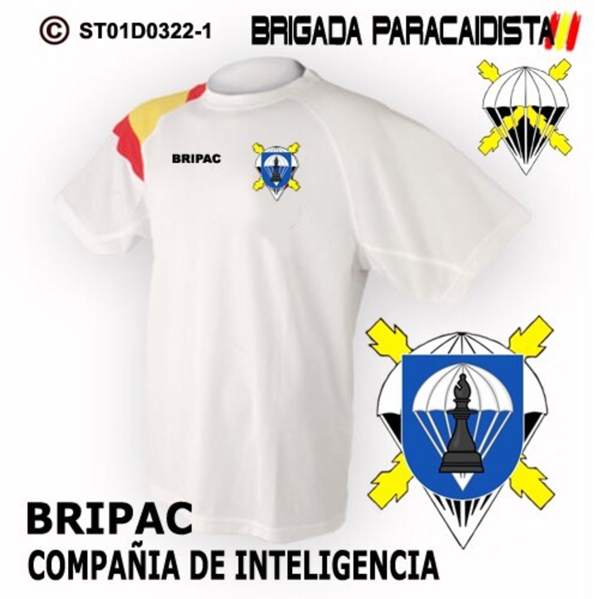 Camiseta escudo Compañia de Inteligencia  - Bandera de España - 2