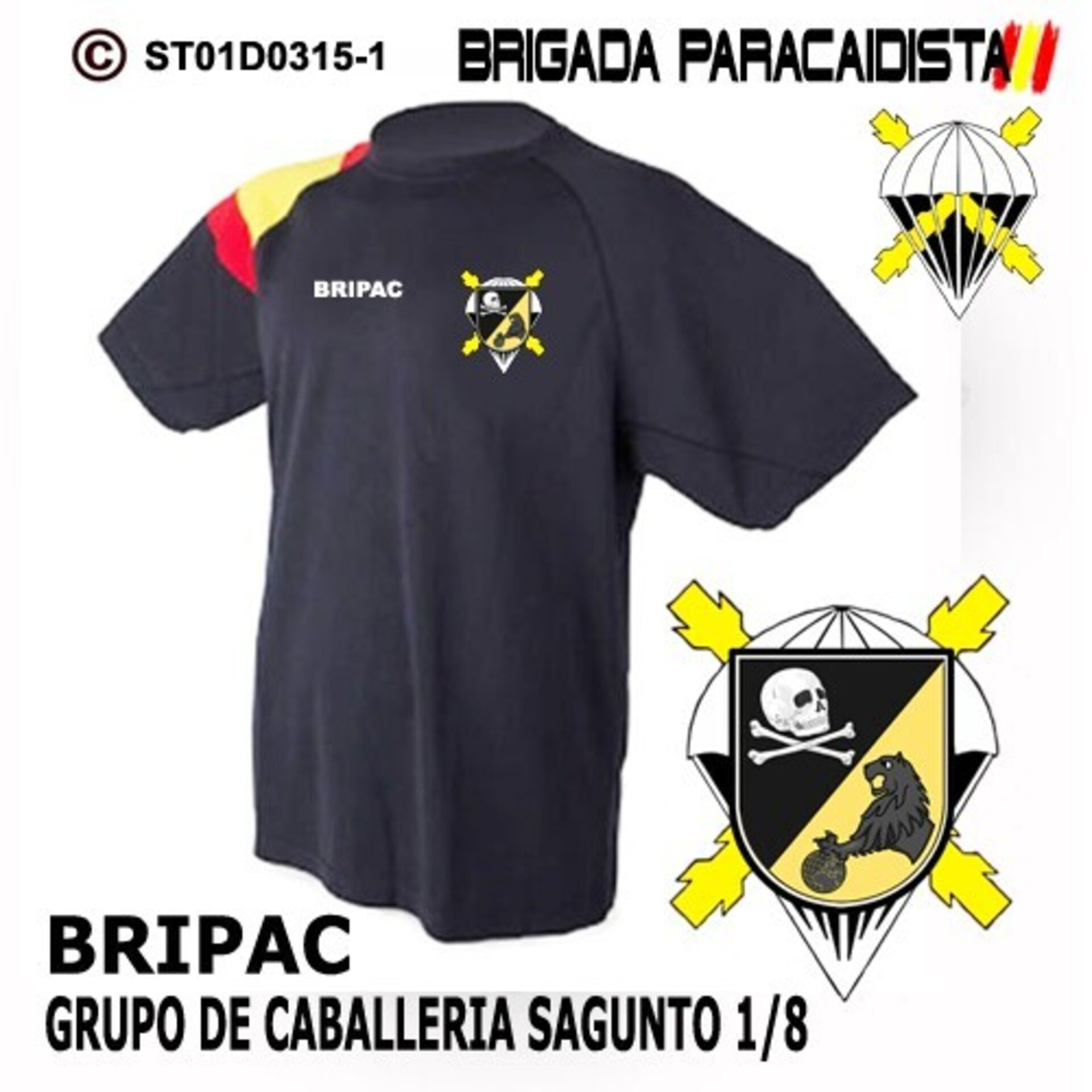 Camiseta escudo Grupo de Caballería Sagunto  - Bandera de España - 1