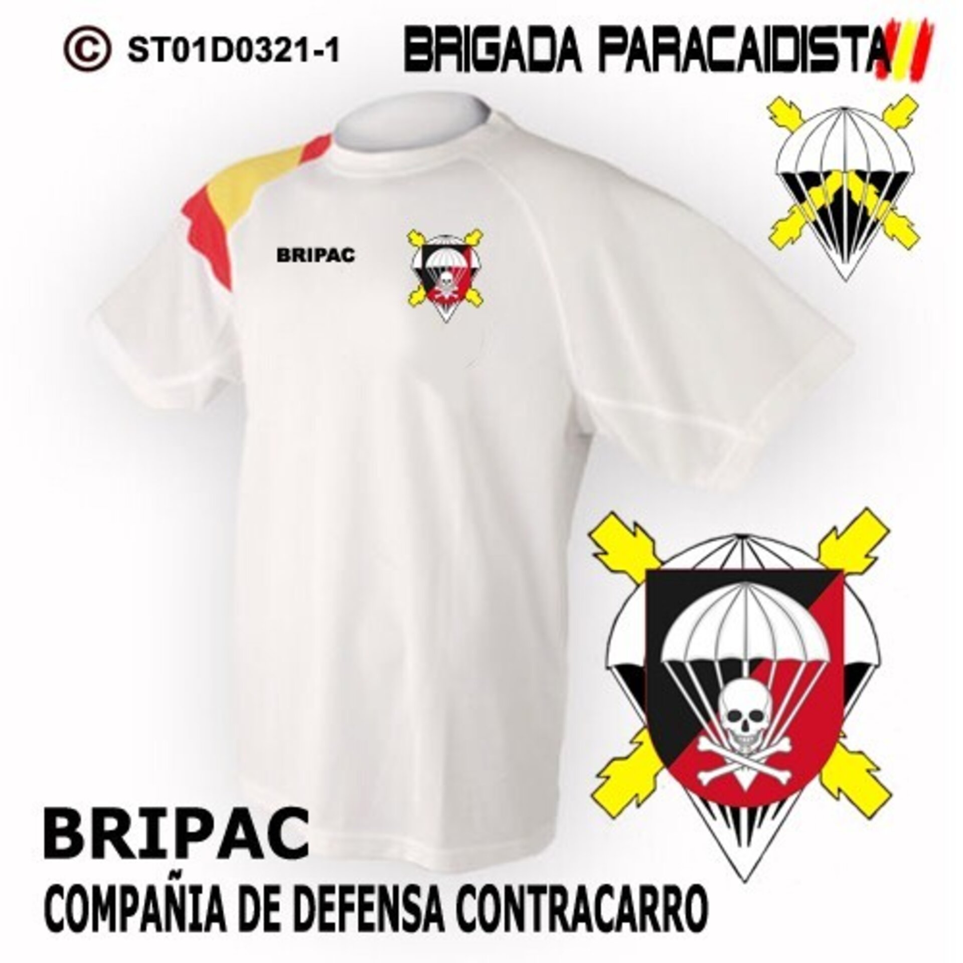 Camiseta escudo Compañia de Defensa Contracarro  - Bandera de España - 2
