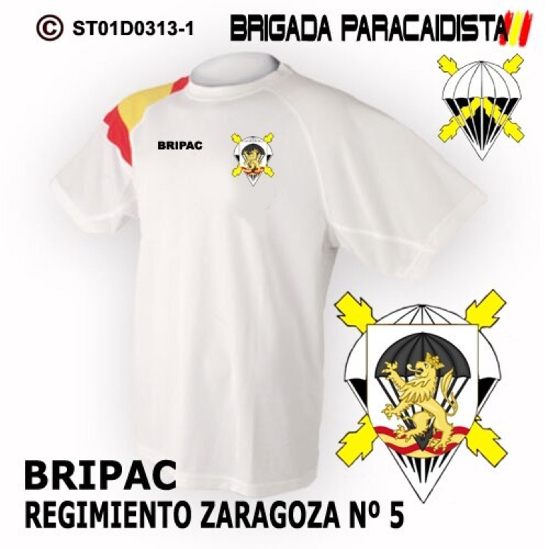 Camiseta escudo Regimiento Zaragoza Nº5  - Bandera de España - 2